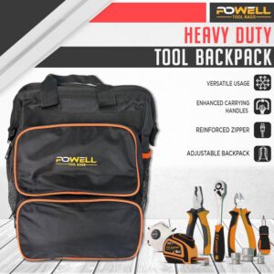 Tool Backpack for men, Heavy Duty Tool Bag with 5 Compartments