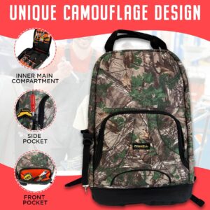 Camo Tool Backpack Tool Bag Cam, Heavy Duty, Over 35 Pockets