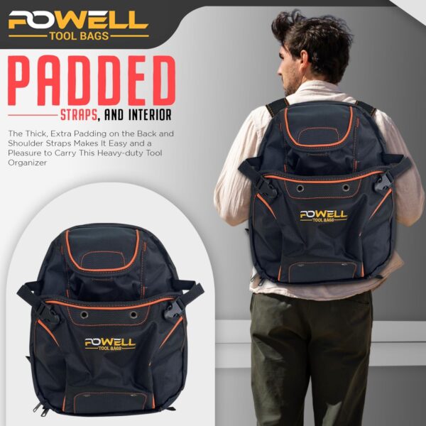 Tool Backpack Tool Bag Heavy Duty with Over 45 Pockets