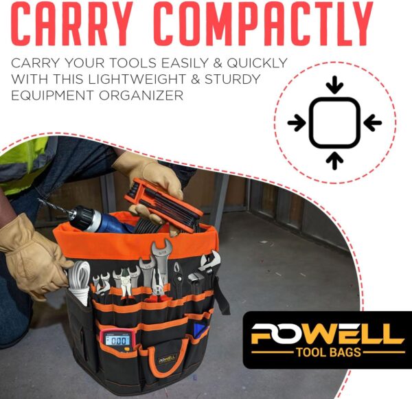 Bucket Tool Bag Organizer, Heavy Duty, Over 60 Pockets