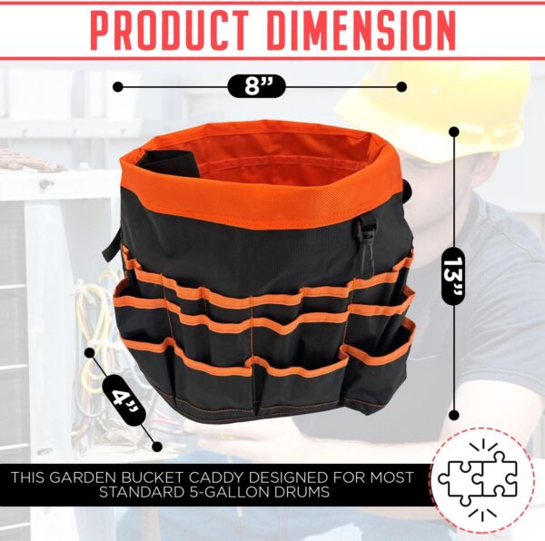 Bucket Tool Bag Organizer, Heavy Duty, Over 60 Pockets