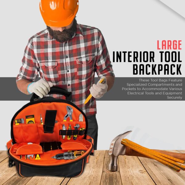 Tool Backpack Tool Bag Heavy Duty Over 70 Pockets